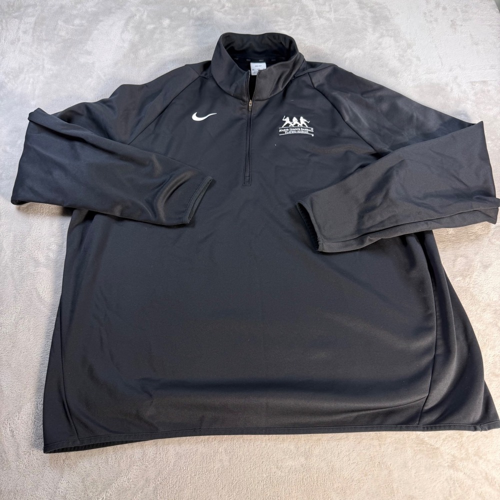 Nike Pullover MLB Players Alumni 1/4 Zip Mens 3XL Black Polyester Dri-FIT Fleece